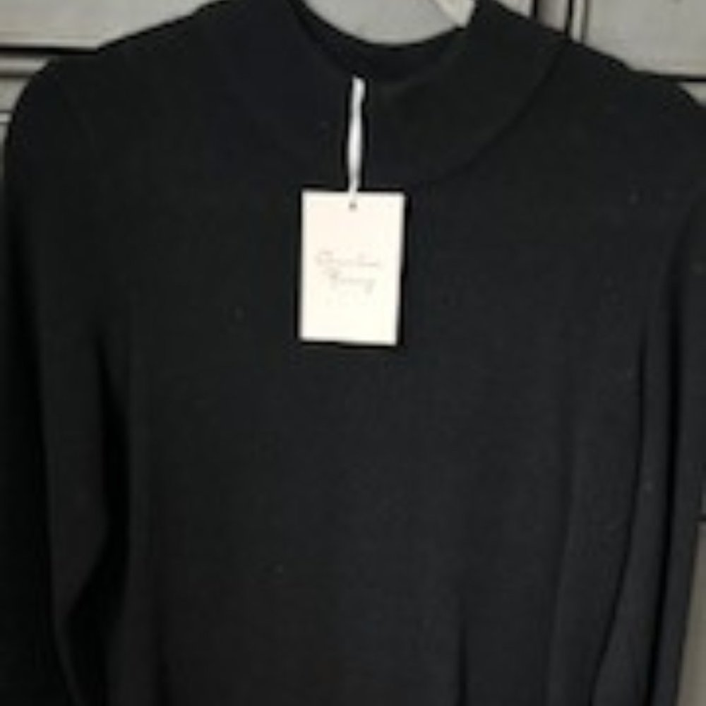 Charles Henry Black Sweater Dress, Mock Neck, Super Soft Large NWT